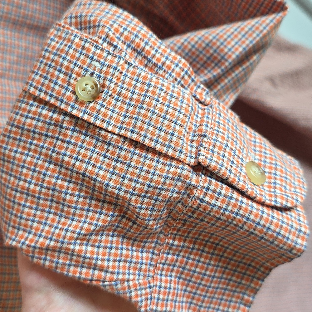 Polo by Ralph Lauren Men's Orange Checkered Shirt In Large - Picture 6 of 6